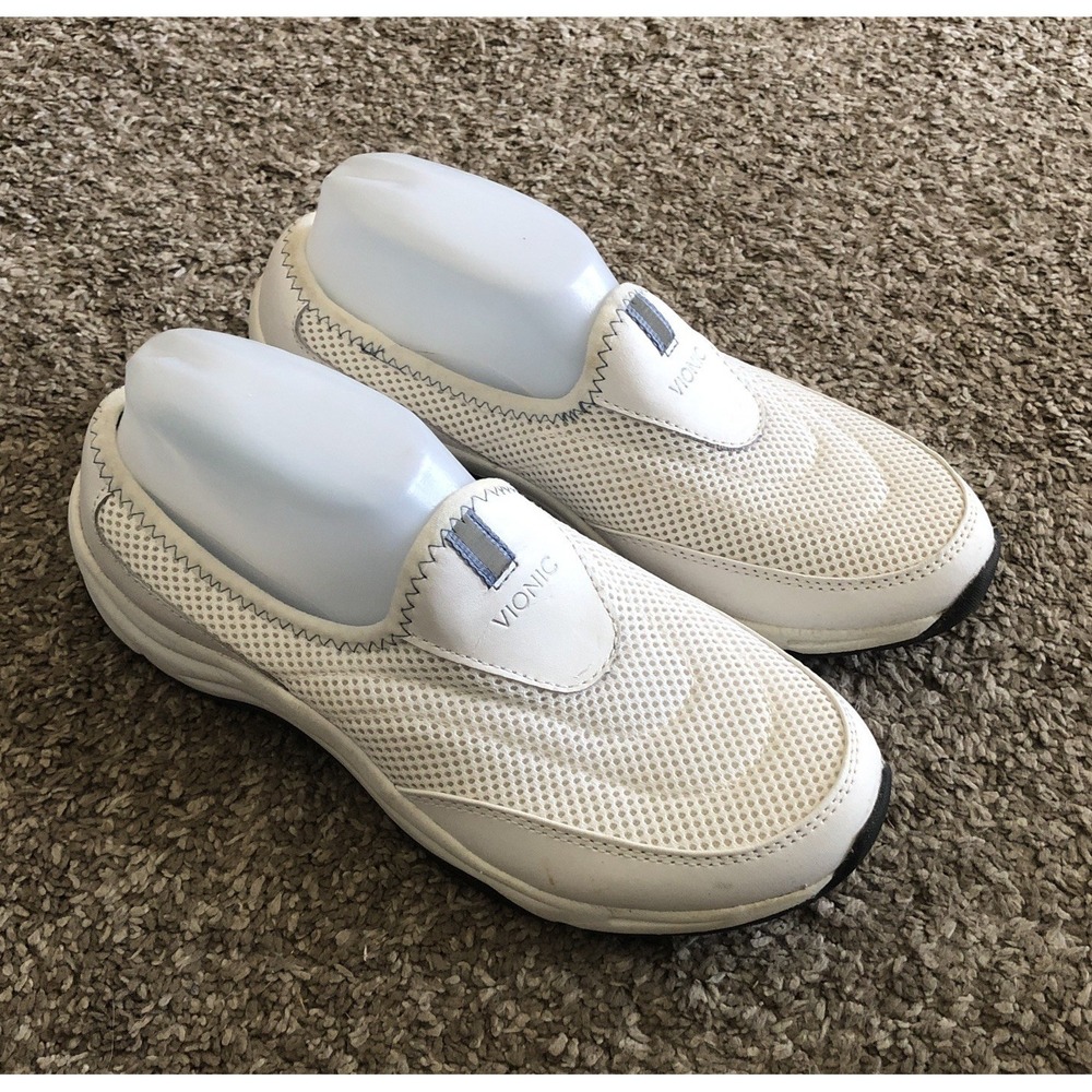 Vionic H331 Heritage Women's 8 White Closed Toe Mesh Slip On Shoe 9013H READ